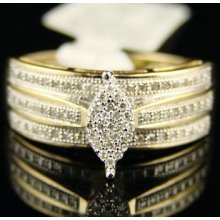 Womens Ladies Bridal Engagement Marquise Diamond Ring