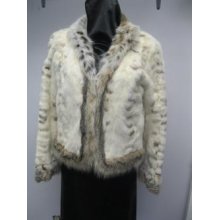 Women's Sz 8/10 Cross Mink W/lynx Fur Coat Jacket Sale