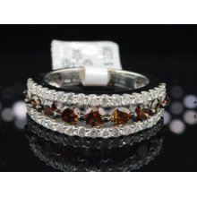 Womens White Gold Champagne Brown Diamond Engagement Ring Wedding Band Brdial