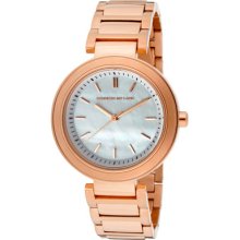 Women's White MOP Dial Rose Goldtone IP Stainless Steel ...