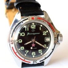 Wristwatch wrist watch Soviet Russian Army Watch Vostok Commander Komandirskie mens wristwatch black color watch