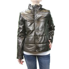 Y-3 Yohji Yamamoto Adidas Women's W.l. Skin Puff Leather Jacket 744081 Sz S