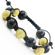 Yellow Stones Bracelet: Disco Ball Jewelry Beaded