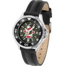 Youngstown State Penguins Competitor Ladies AnoChrome Watch with Leather Band and Colored Bezel