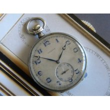 Zenith Antique Silver Pocket Watch Mint Condition