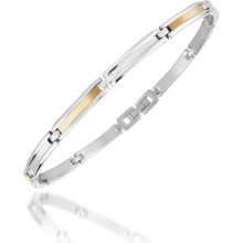 Zoppini - Zoppini Zo-Chain Stainless Steel and 18K Gold Thin Link Bracelet