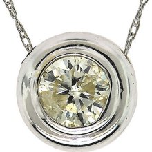 0.50 Ct Si2 Round Cut Diamond Solitaire Pendant 14k White Gold
