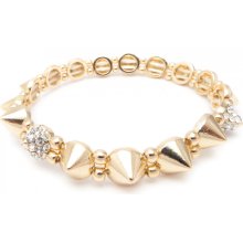 1-line Studded Spike Bracelet (Gold)