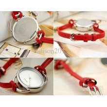 10 Colors Leather Strap Watch Hand-knitted Jelly Watch,fashionable C