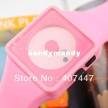 100 Colorful Rubber Square Two Smiling Creative Dial Indicator Watch