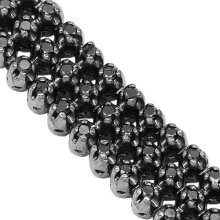 10K Gold Black Rhodium Plated Diamond Bracelet with Black Diamonds 5.01 Ctw