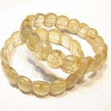 11x14mm Bracelet Rutilated Quartz Gold - 4505 Semi Gemstones Beads -