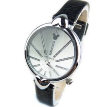 12161 Ladies Girls Watches Unique Dial Design Bar Scale Leather Band 12161