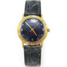 14k Gold 1960's Elgin Watch with Navy Dial