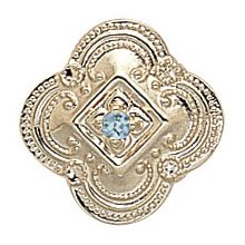 14K Gold Aquamarine Victorian Bracelet Slide GS322-AQ