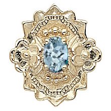 14k Gold Aquamarine Victorian Bracelet Slide GS311-AQ