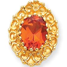 14k Gold Created Padparascha Victorian Slide Bracelet