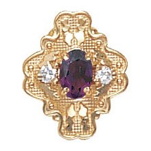 14k Gold Diamond Amethyst Victorian Slide GS488-AMY-D