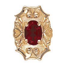 14k Gold Gold Garnet Victorian Bracelet Slide GS455-G