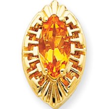 14k Gold Marquise Citrine Victorian Bracelet Slide