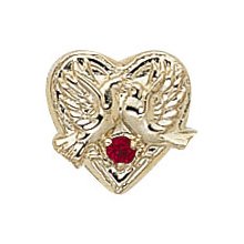 14k Gold Ruby Lovebird Victorian Bracelet Slide GS114-R