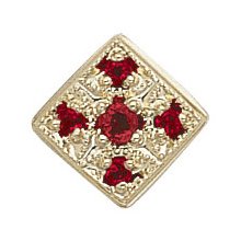 14k Gold Ruby Square Victorian Bracelet Slide GS074-R