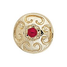 14k Gold Ruby Victorian Bracelet Slide GS338-R
