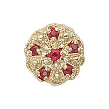 14k Gold Ruby Victorian Bracelet Slide GS078-R