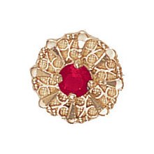 14k Gold Ruby Victorian Bracelet Slide GS442-R