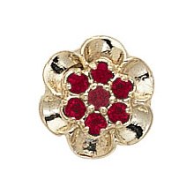 14k Gold Ruby Victorian Bracelet Slide GS038-R