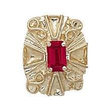 14k Gold Ruby Victorian Bracelet Slide GS149-R