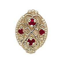 14k Gold Ruby Victorian Bracelet Slide GS180-R