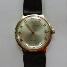 14k Nivada Grenchen 17 Jewel Selfwinding Mens Strap Watch J8000