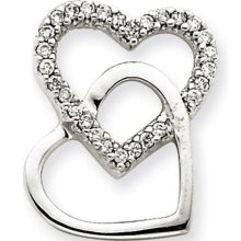 14k White Gold AA Quality Completed Diamond Vintage Heart Pendant ...