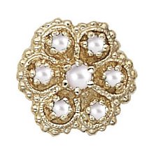 14k White or Yellow Gold Pearl Victorian Bracelet Slide GS080-PL