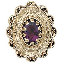 14k Yellow Gold Amethyst Victorian Bracelet Slide Gs317-amy