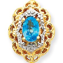 14K Yellow Gold Blue Topaz Diamond Bracelet Slide 14K Yellow Gold Blue Topaz Diamond Bracelet Slide