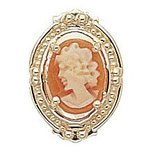 14k Yellow Gold Cameo Victorian Bracelet Slide GS388