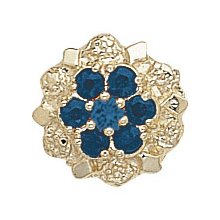 14k Yellow Gold Glatter Sapphire Victorian Bracelet Slide