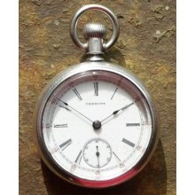 1895 Vermont Waltham Pocketwatch Vermont On Dial & Movt. Inlaid Gold Train & Vt
