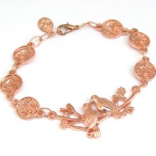 18k Rose Gold Love Birds In the Garden Bracelet