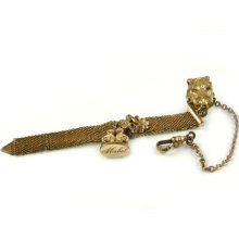 1904 gold filled vintage pocket watch vest chain