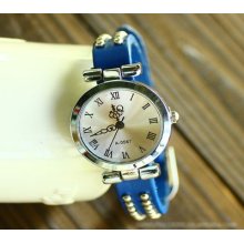 1pcs Fashion Rome Studded Leather Bracelet Watch Lady's Watch /w