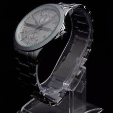 2013 Fashion Luxury Elegant Sport Dial Men Stainless Steel Quartz Wrist Watch