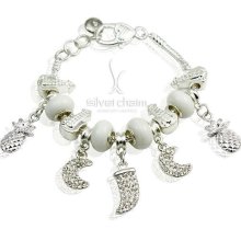 2013 NEW Arrival Fashion European Style 925 Silver Charm Bracelet with Murano Glass Beads DIY Fashion Jewellery PA1318