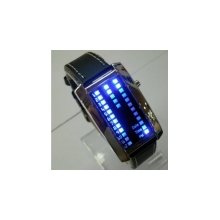 20pcs new classic digital leather band metal blue led wrist watches