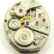 4u2fix Elgin 700 Caliber 21 Jewel Wristwatch Movement Good Balance Hs & Ms Ticks