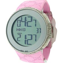 5.00ct Round Diamond Ladies Pink Gucci Digital Watch