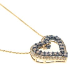 .50ctw Round Diamond Heart Shape Pendant/chain 10k Gold