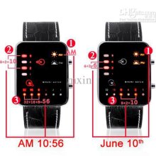 50pcs/lot Digital Led Watches Black Color With Vertical & Horizo